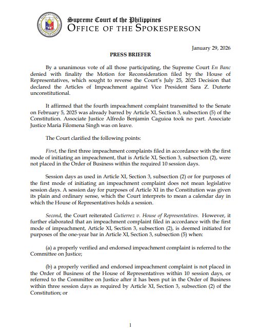 Philippine - JUST IN: The Supreme Court en banc, in a press briefer ...