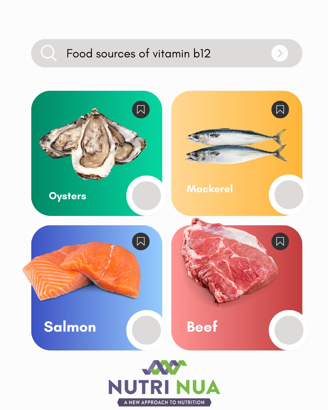 Seafood and red meat are great sources of vitamin b12. Vitamin B12 is not naturally found in fruits, vegetables, or grains so vegans may need to rely on fortified foods or supplements