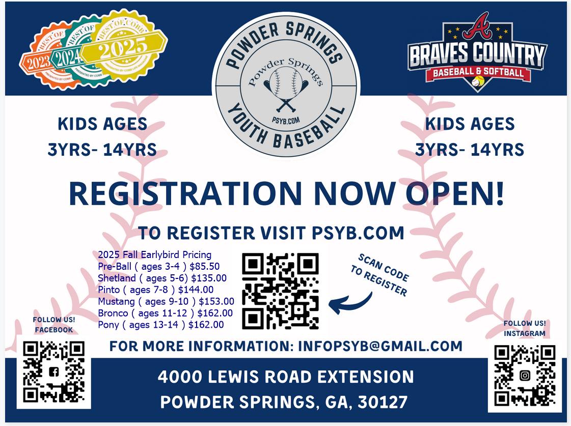 Powder Springs Youth Baseball Organization | Powder Springs GA