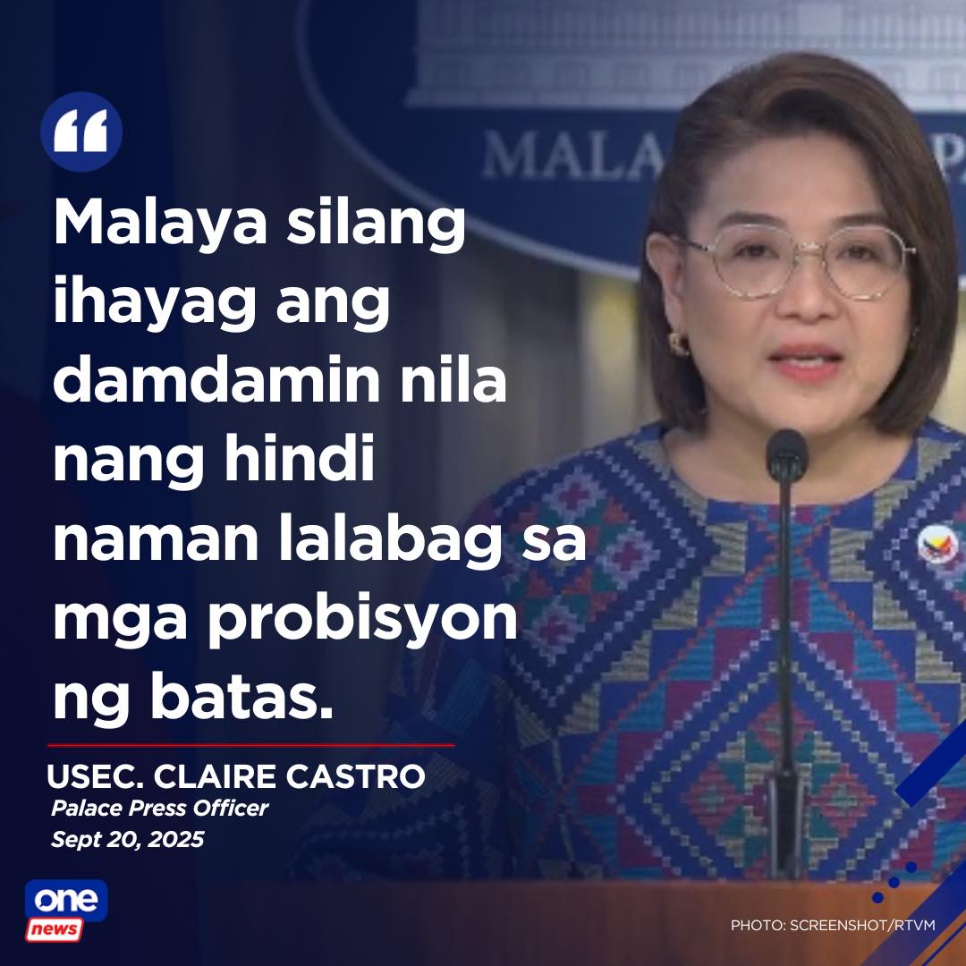 ONE News - 'SI PBBM AY PALAGING RERESPETO SA KARAPATANG... | Facebook