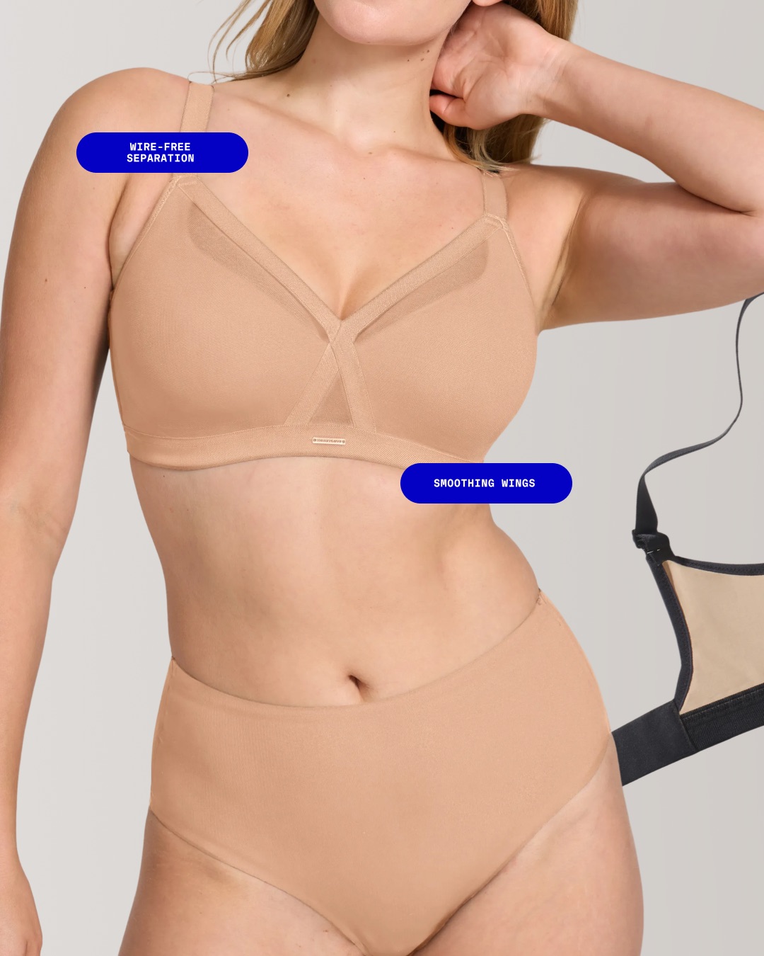 Reggiseno Honeylove Senza Fili Taglia S (34 B/C) – Morbido Incrociato Colore Rosa Petalo