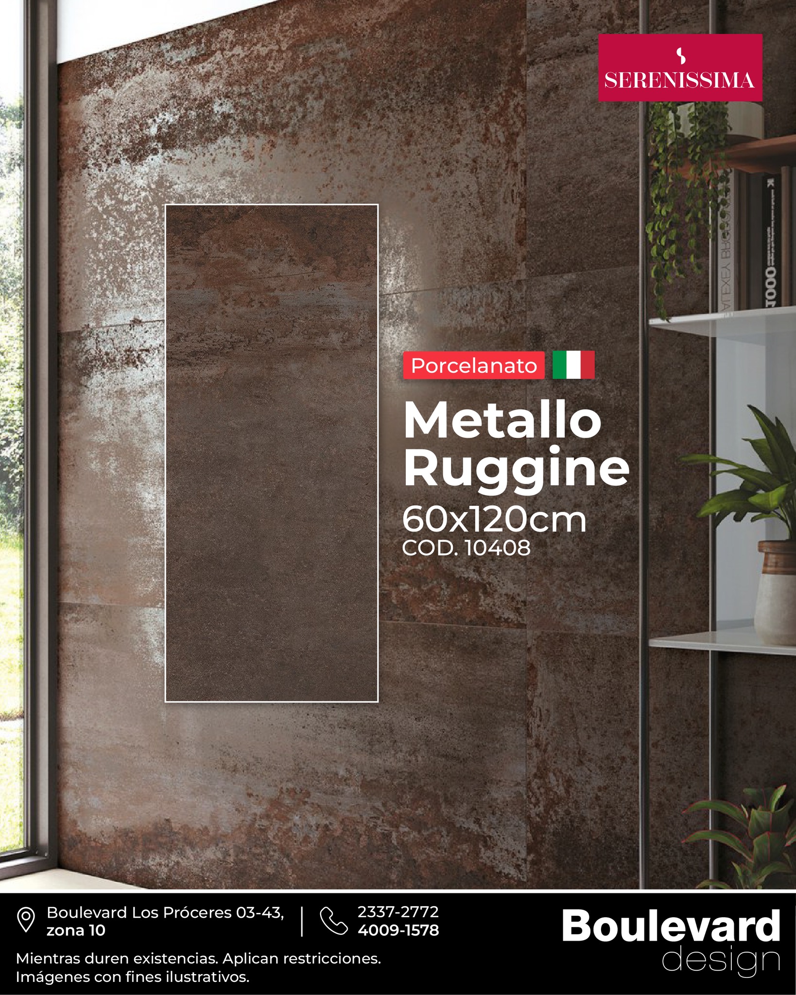 Boulevard - Presentamos el porcelanato Metallo Ruggine 60x120 cm de la ...