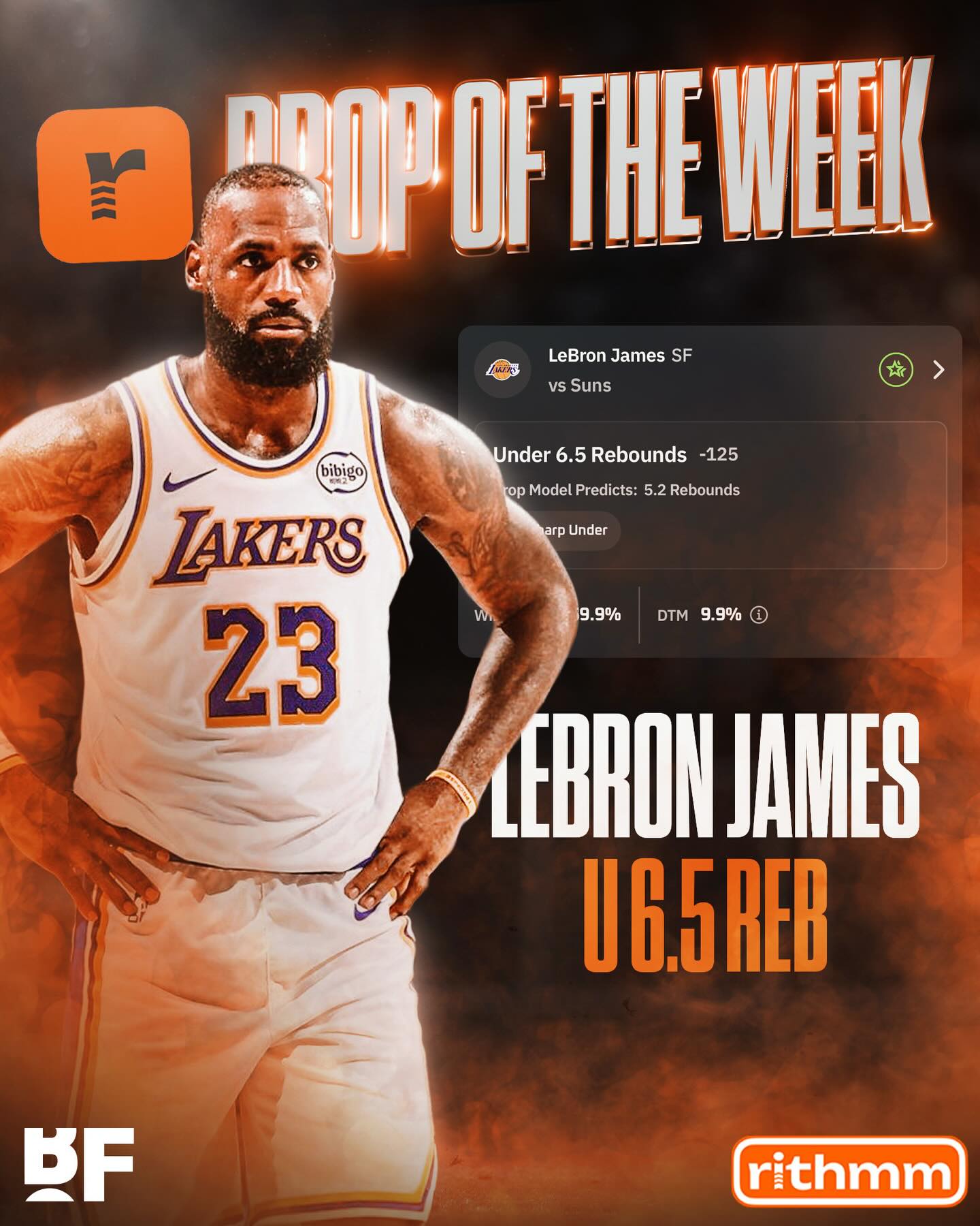 Basketball - Rithmm’s predictive NBA model has LeBron with a 60% chance ...