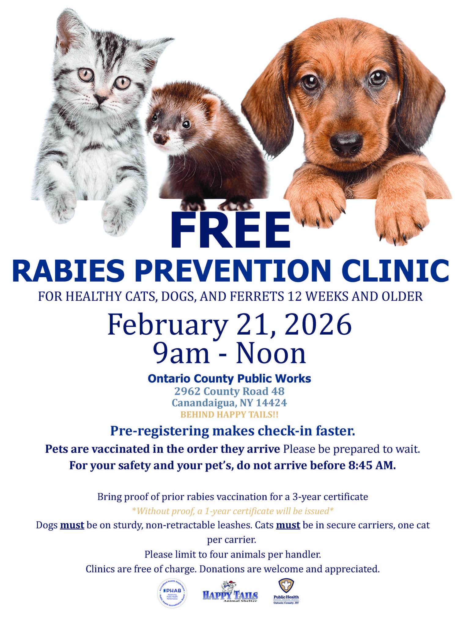 FREE RABIES PREVENTION... - Ontario County Public Health | Facebook
