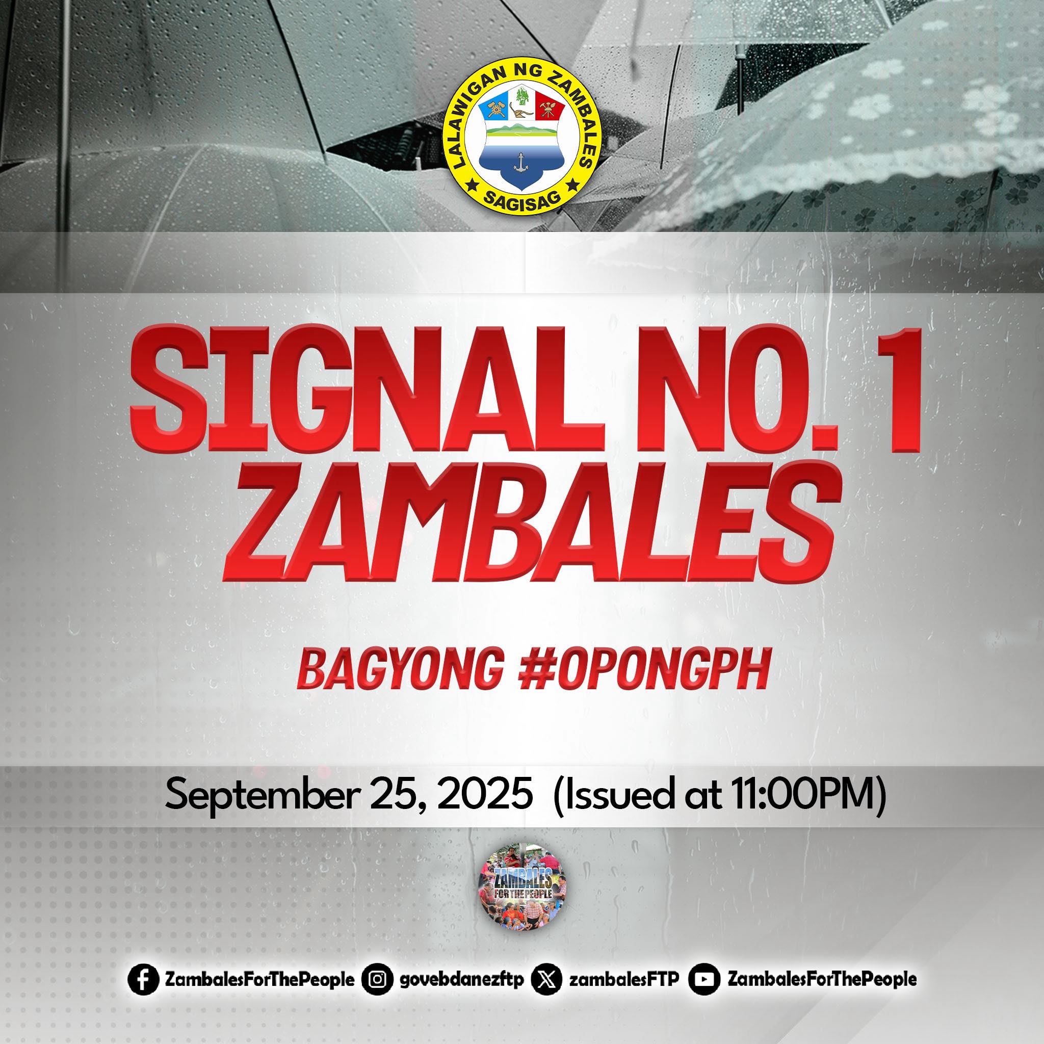 Zambales - 🌪️ TYPHOON #OpongPH UPDATE 📌 11:00 PM, Setyembre 25, 2025 ...