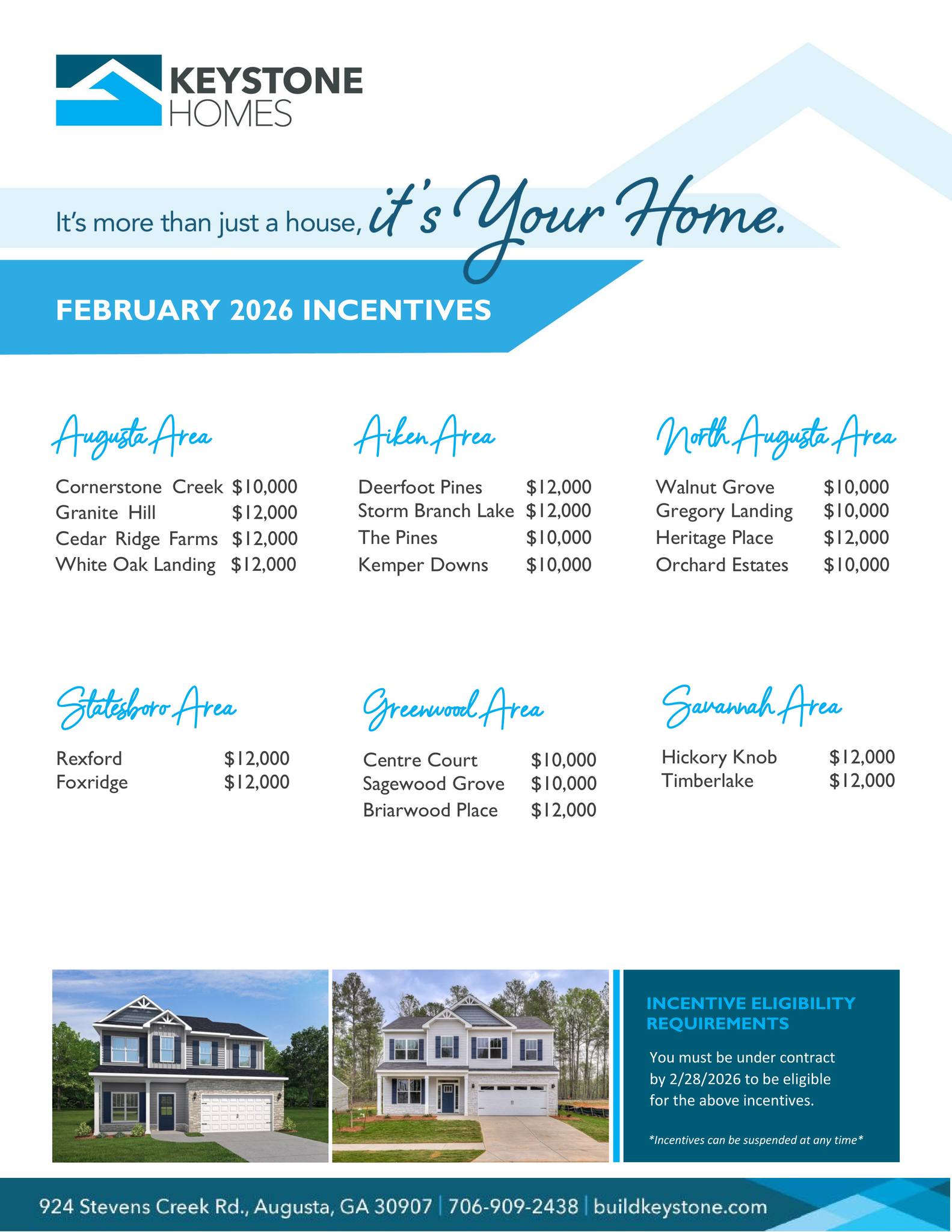 Keystone - February closing incentives are here, and they are designed ...