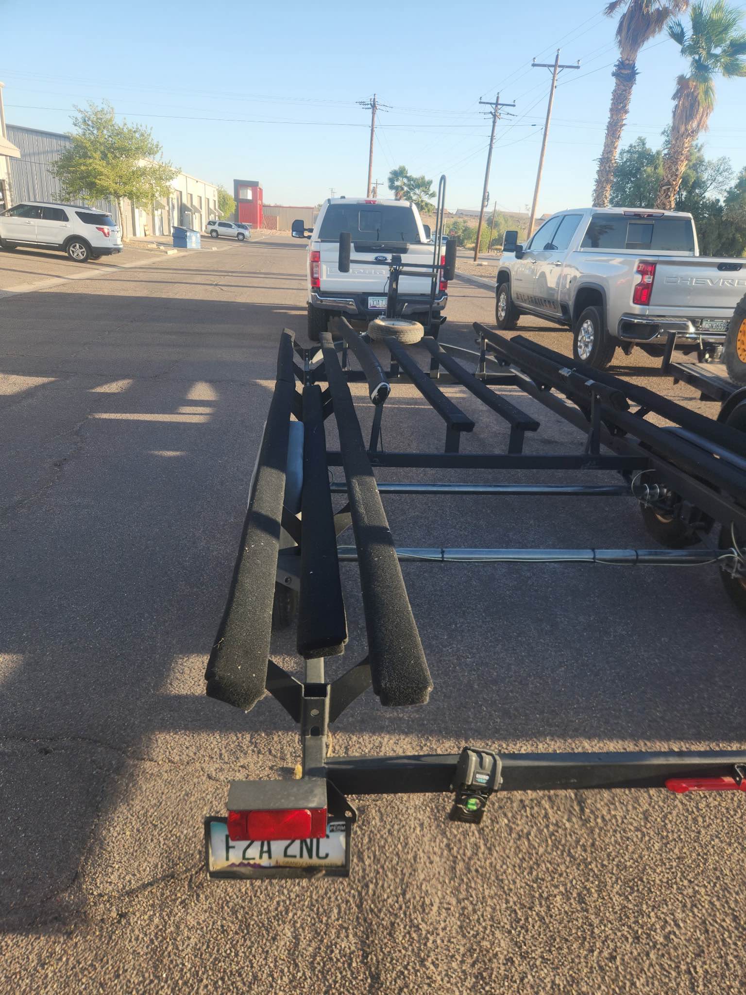 Suntracker trailer 34’ was for my 22’ Tritoon party barge 2021
