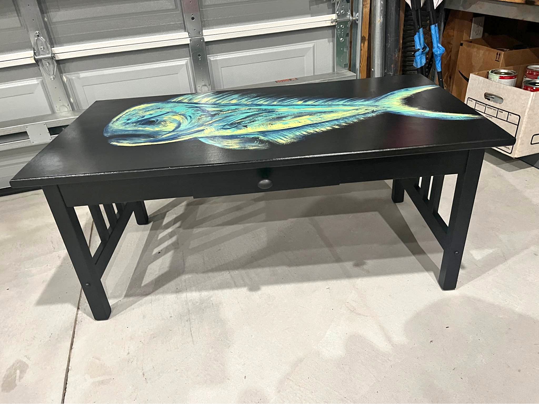 black coffee table nautical salt water hand painted Maui Maui tropical ...