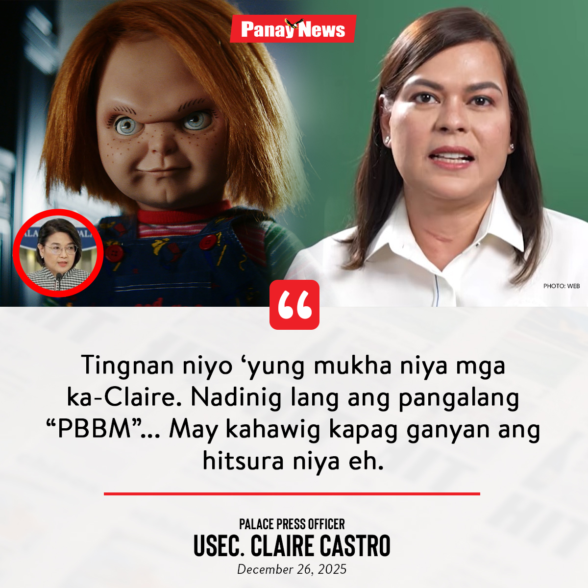 Panay - Palace Press Officer Usec. Claire Castro compared horror doll ...