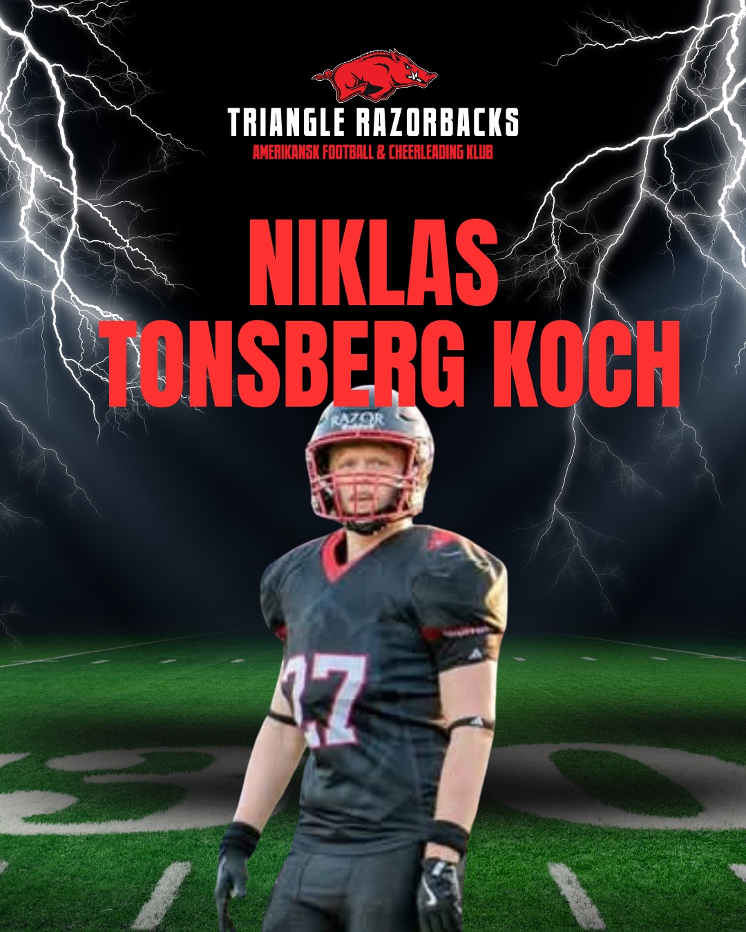 Triangle Razorbacks - Klar til 2019 🏈👍💪 Navn: Peter Møller Nr: 90 Alder ...