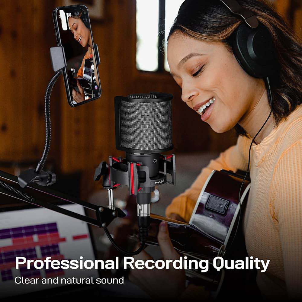 Proar Condenser Microphone XLR,Professional Studio Recording Microphone ...