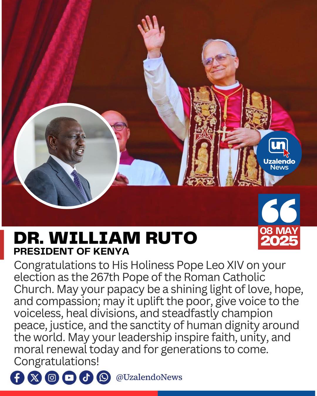 Uzalendo News - President William Ruto joins the World in... | Facebook