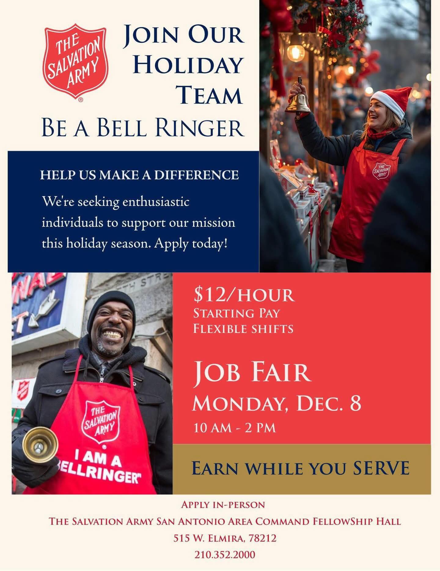 The Salvation - JOB FAIR TODAY!!! PAID BELL RINGER POSITIONS AVAILABLE ...