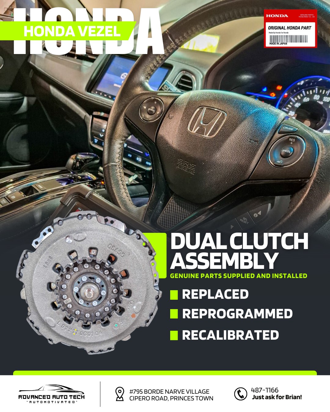 𝐇𝐎𝐍𝐃𝐀 𝐕𝐄𝐙𝐄𝐋 DUAL... - Advanced Auto Tech & Detailing Services