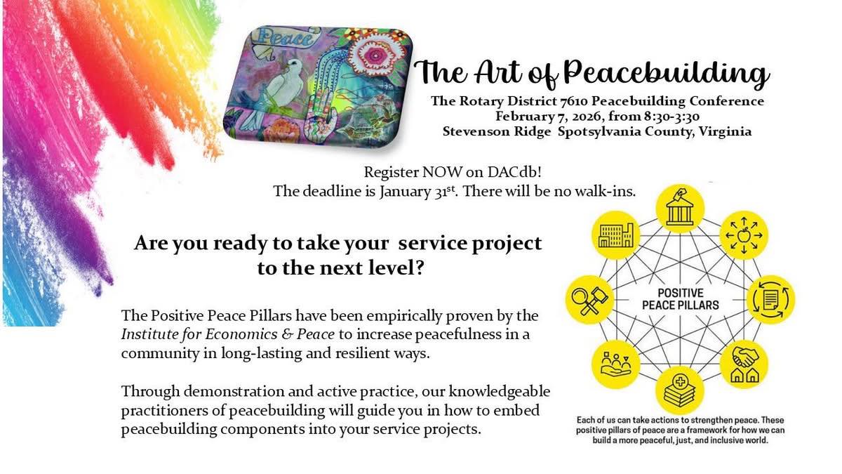 Rotary - 🎨 The Art of Peacebuilding — Register Now! 🕊️ Registration is ...
