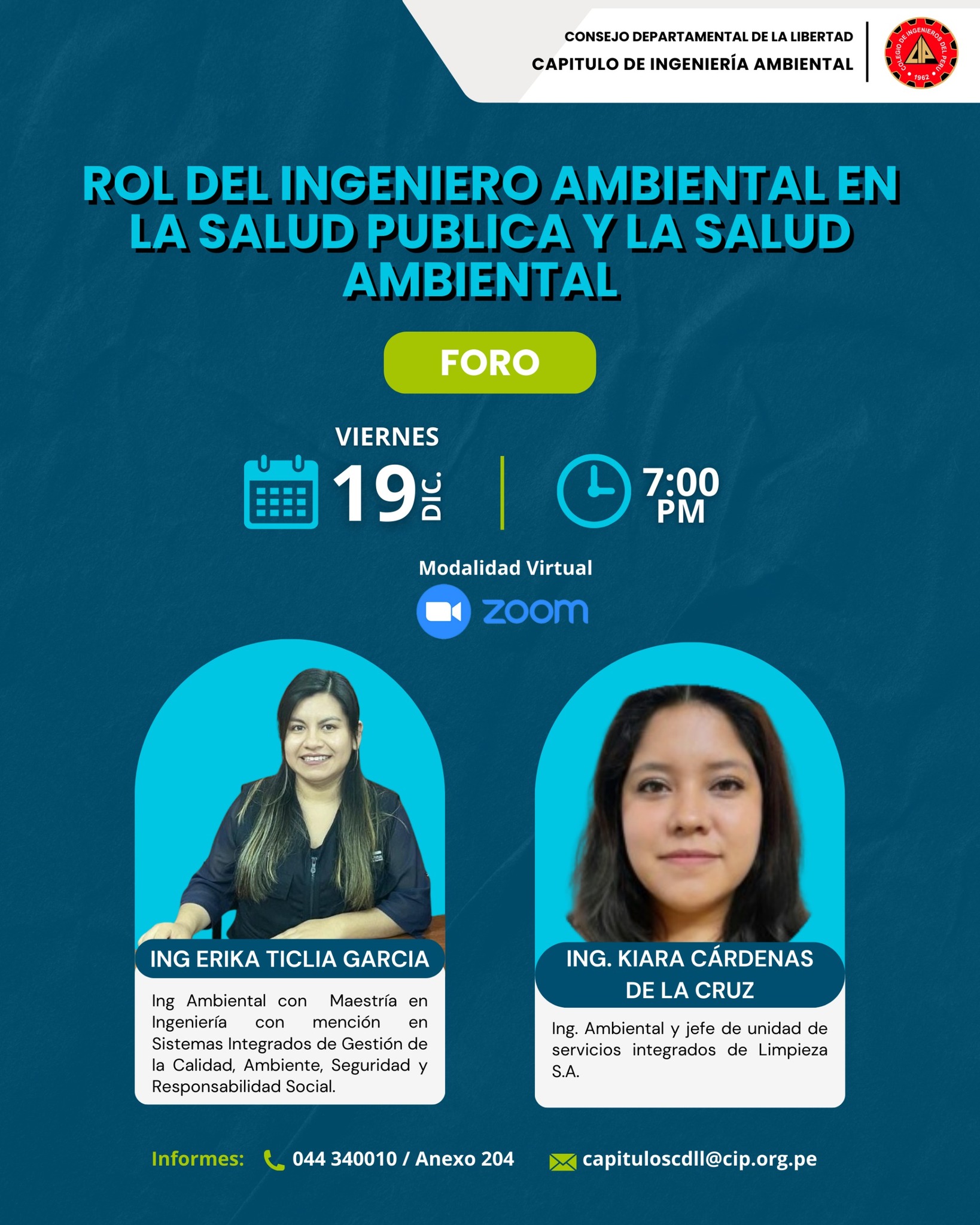 🌍💚| FORO: “ROL DEL INGENIERO AMBIENTAL EN LA SALUD PÚBLICA Y LA SALUD ...