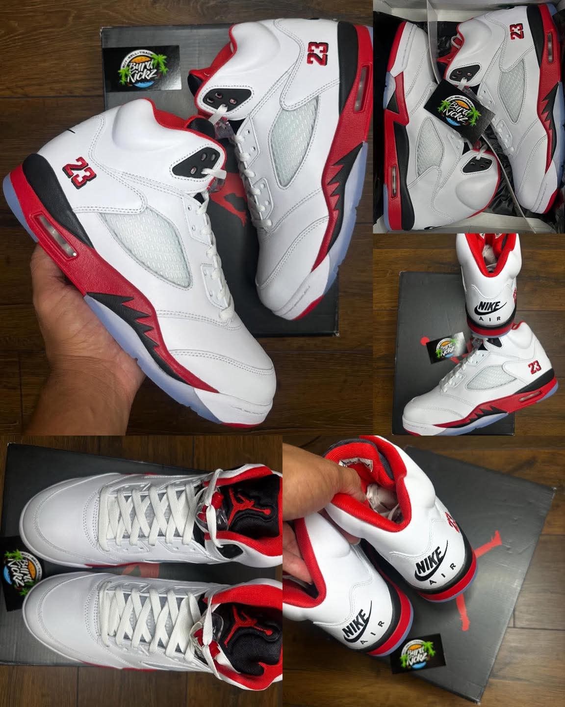 The Air Jordan 5 OG “Fire Red” Black Tongue on the board for July