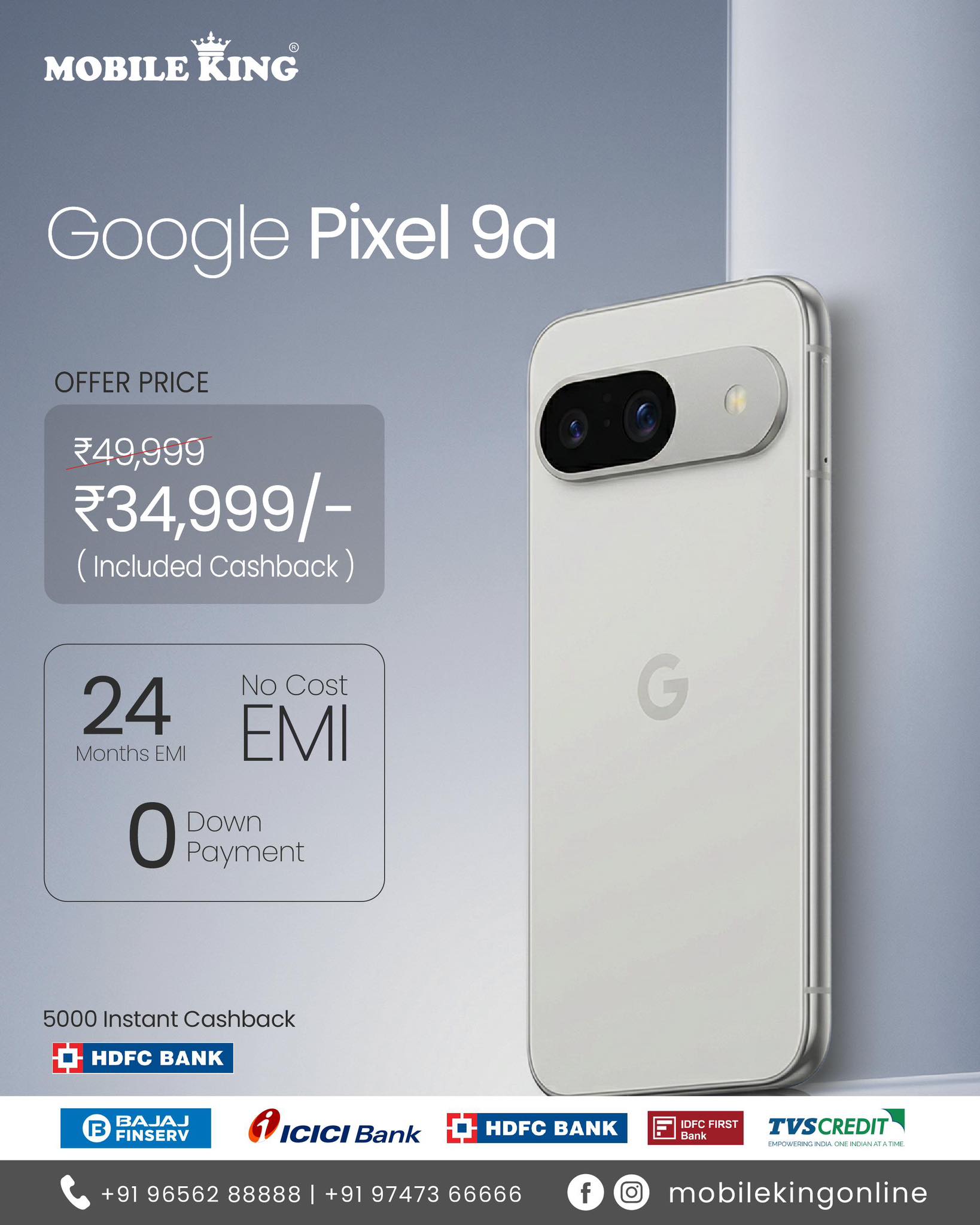 Pixel-perfect deal. Limited time. Google Pixel 9a now at ₹34,999 