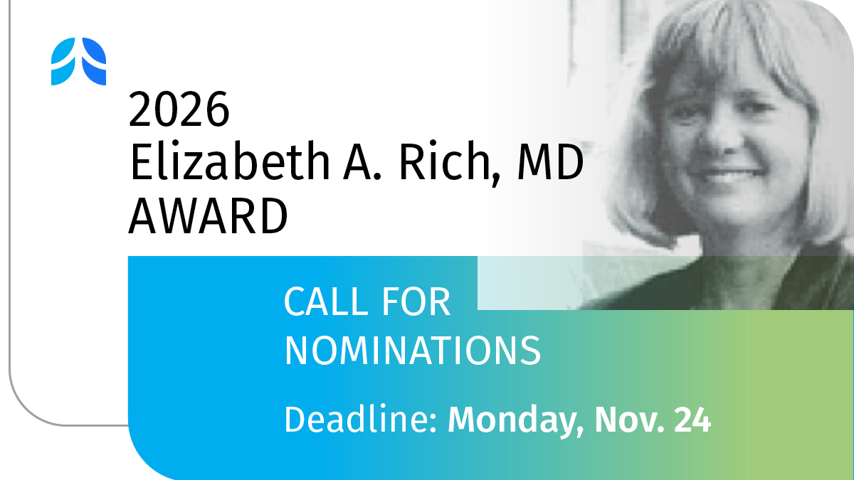 The Elizabeth A. Rich, MD,... - American Thoracic Society | Facebook
