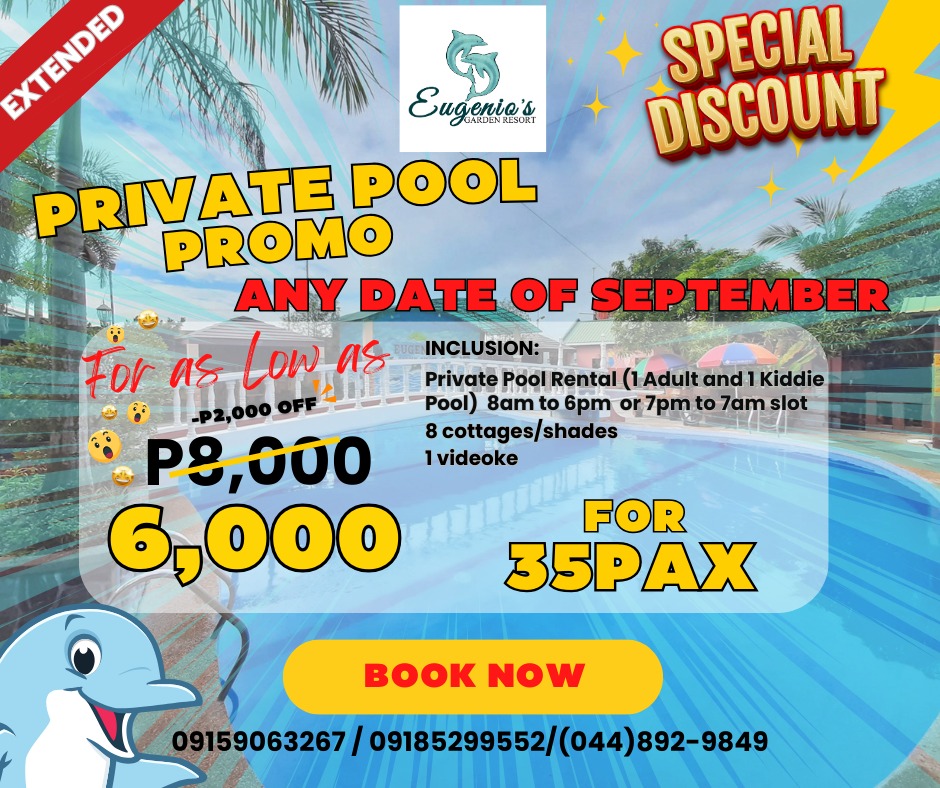 Eugenio's - YES! 🎉 Extended ang PROMO this SEPTEMBER 2025📆 Pool side ...