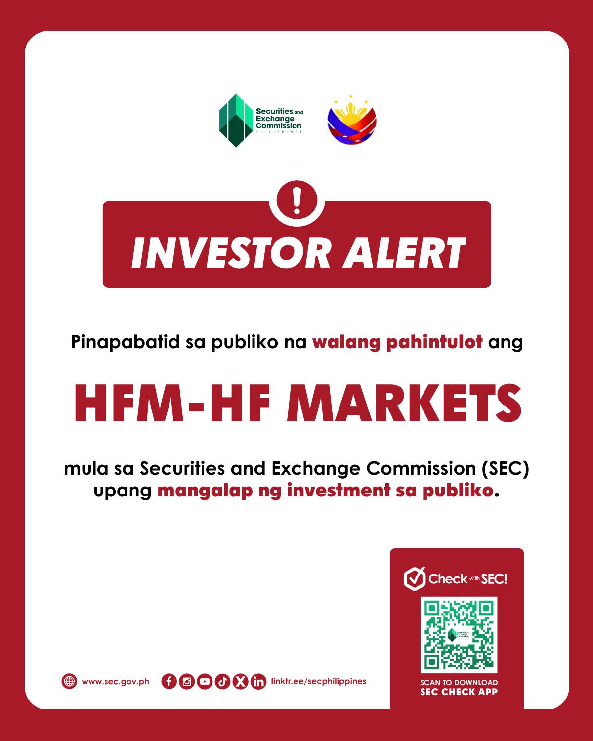 🚨... - Securities and Exchange Commission Philippines | Facebook