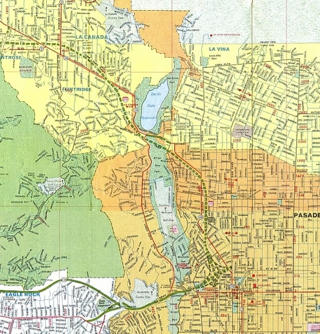 Vintage map of Los Angeles freeways circa late 1970s