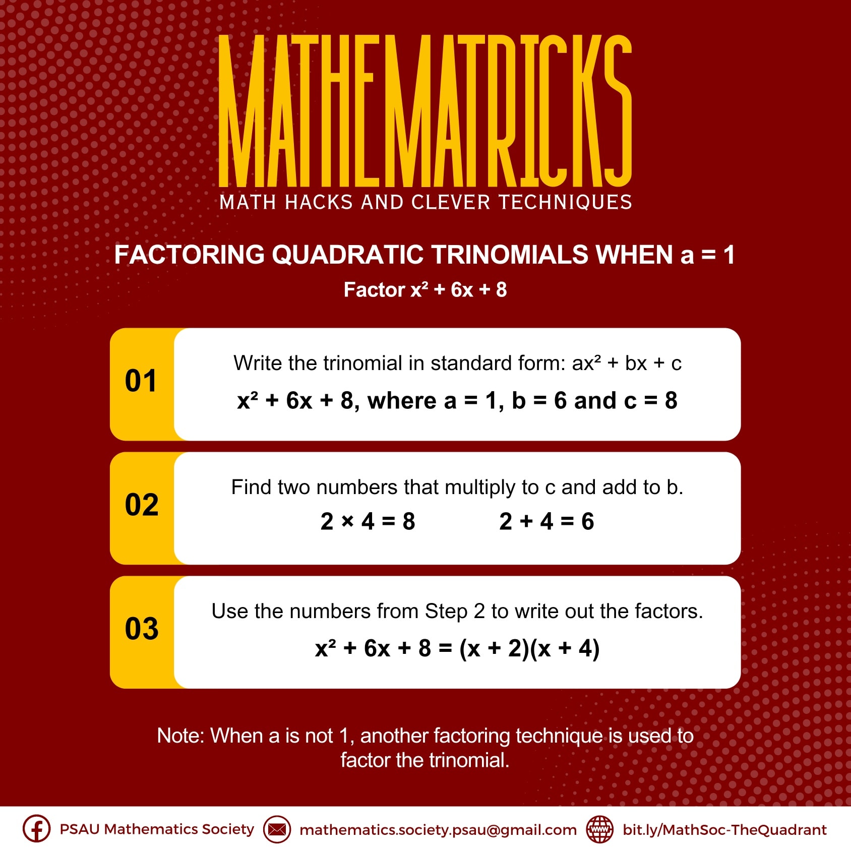 PSAU - Here's a quick math tips to keep your mind sharp! # ...