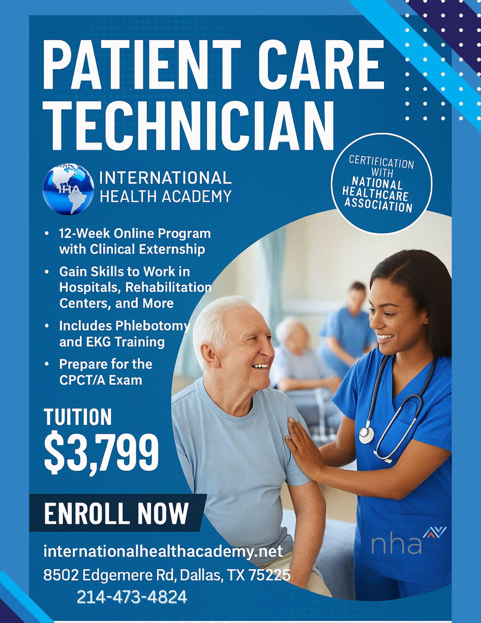 International - 🚨 NOW ENROLLING: Patient Care Technician Program! Train ...