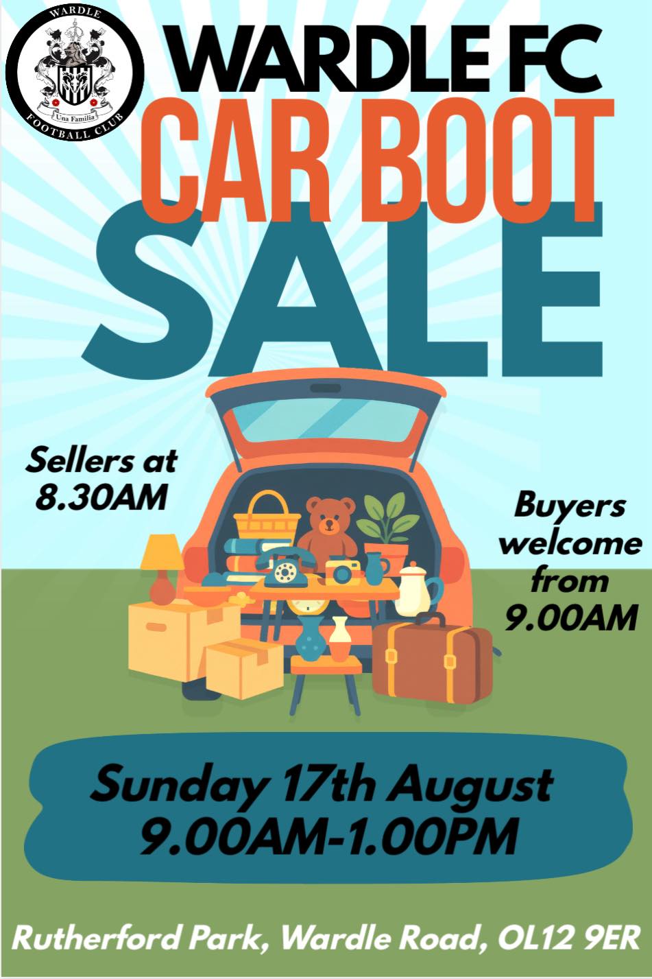 Wardle - 🚗 Wardle FC Car Boot Sale 🚗 🗓 Tomorrow – Sunday 17th August ...