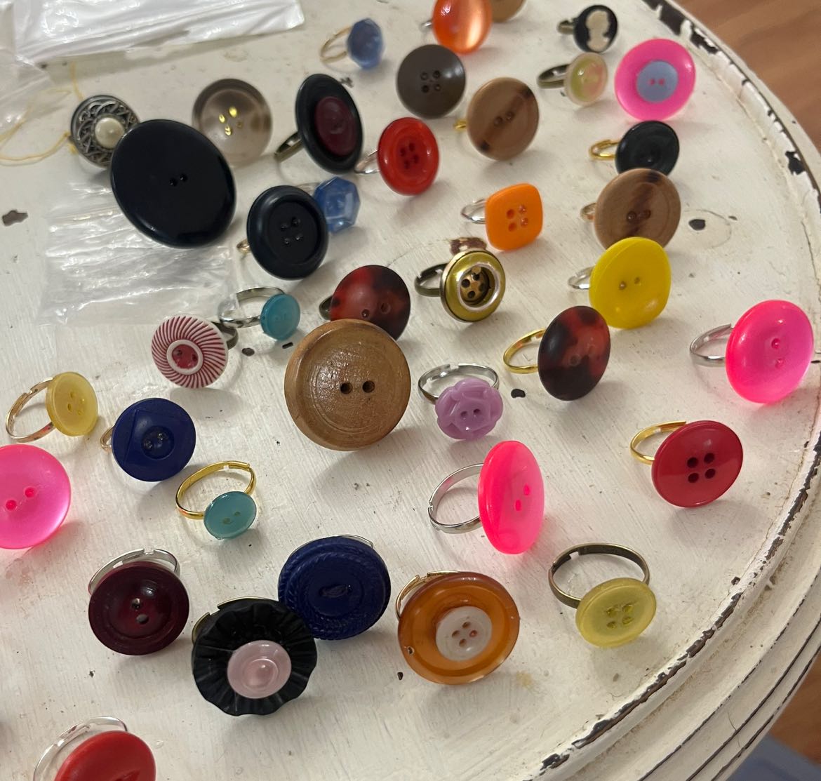 The Emporium - Boho button rings! Made from vintage buttons. Straight ...