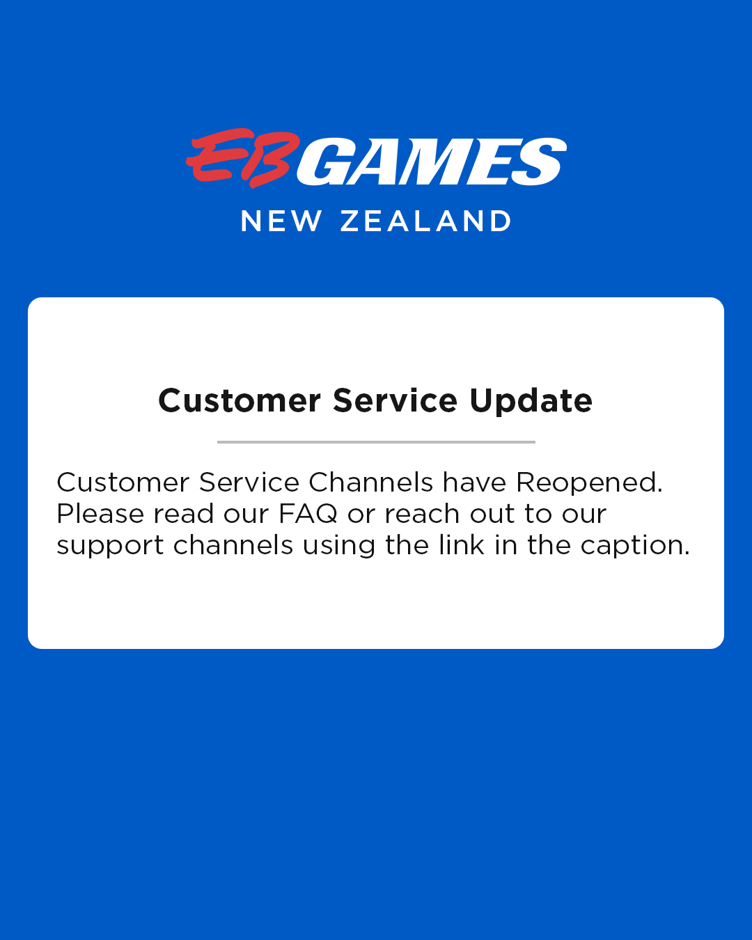 After careful consideration and... - EB Games New Zealand | Facebook