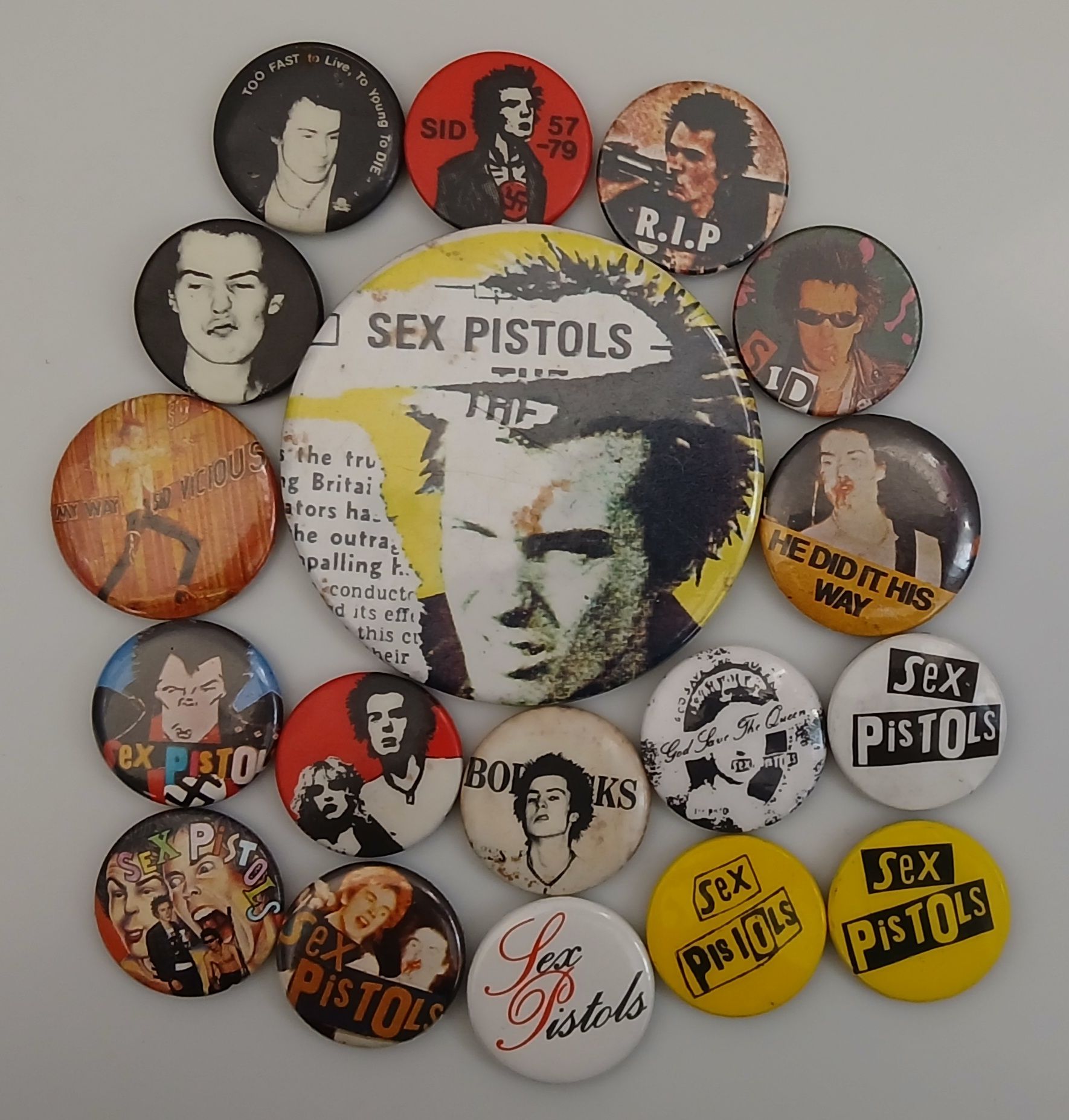 Sex Pistols and PIL badges for sale