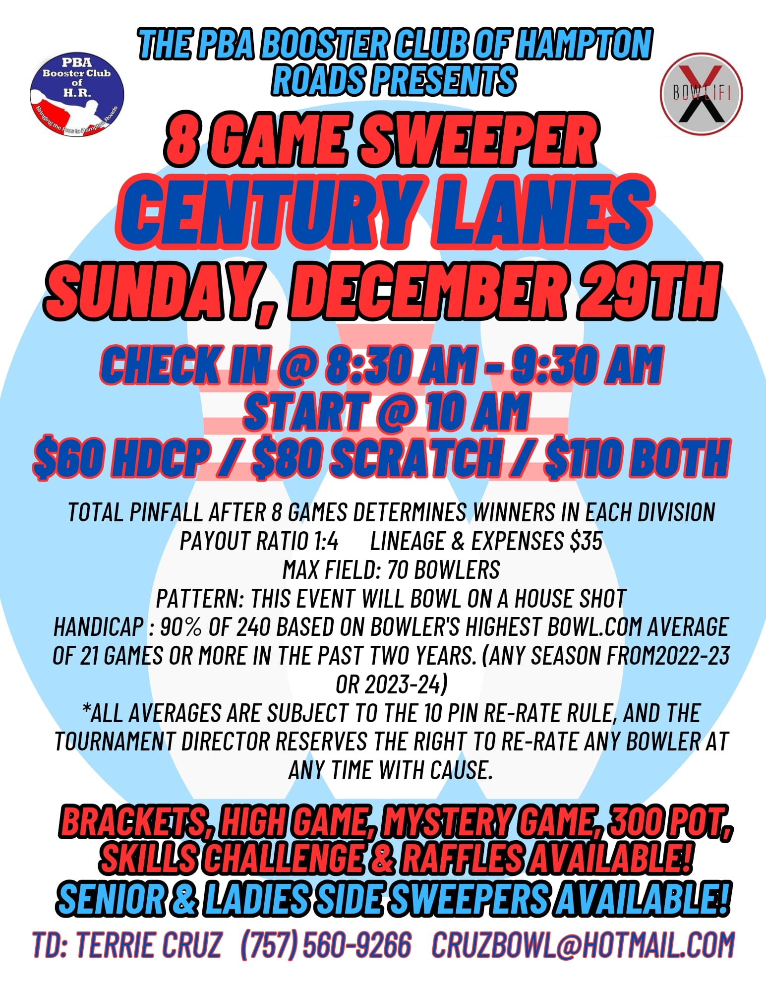 PBA Booster Club 8 Game Sweeper @ Century Lanes (12/29)
