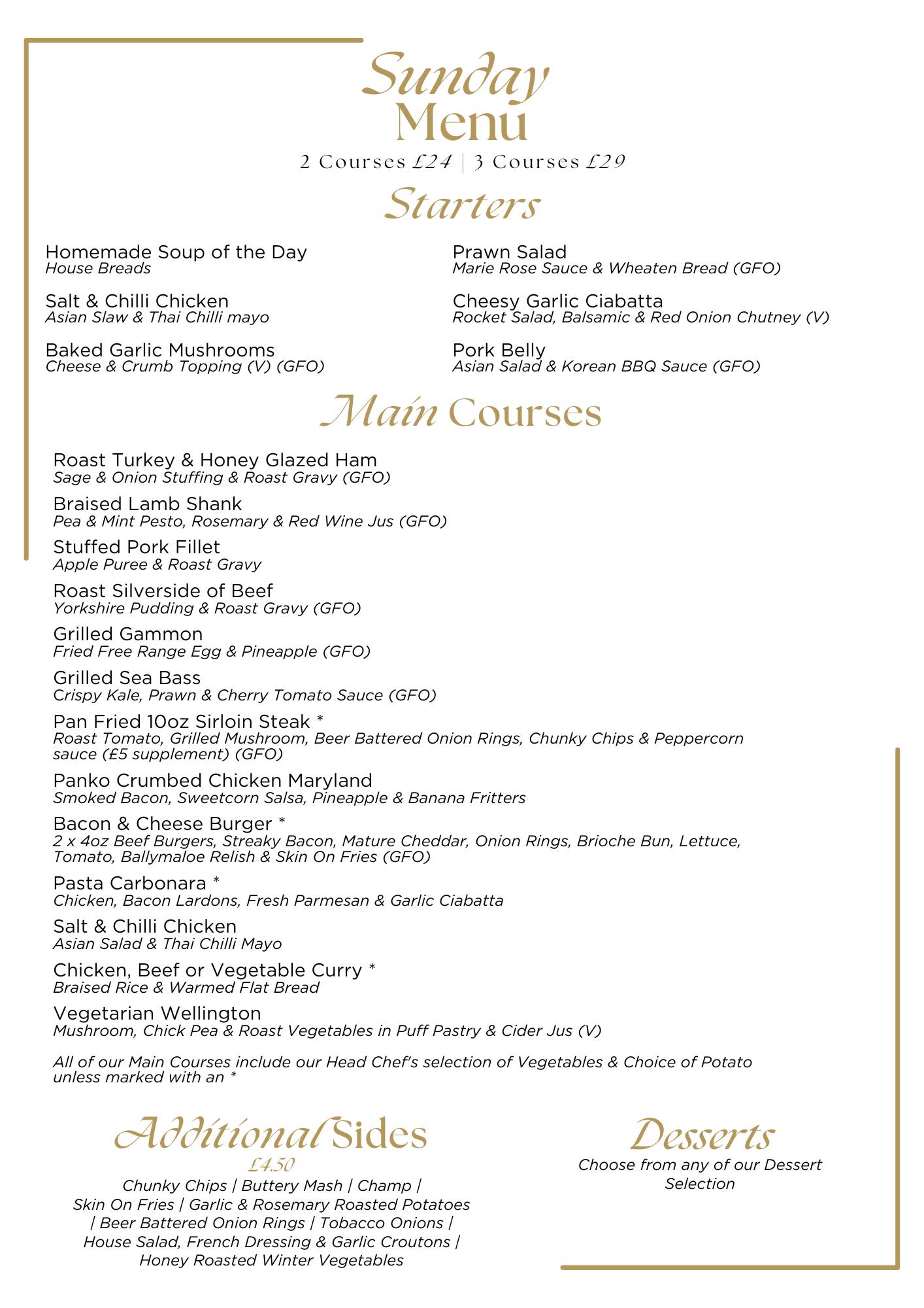 Curran - Our Sunday Menu is available again this week, with walk in ...