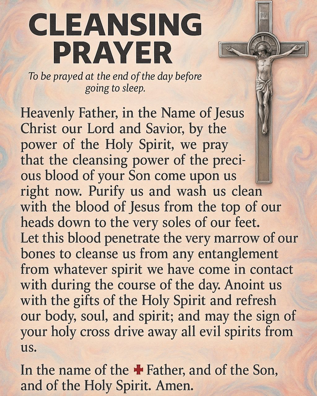 𝐂𝐋𝐄𝐀𝐍𝐒𝐈𝐍𝐆 𝐏𝐑𝐀𝐘𝐄𝐑 To be prayed at the end of the day