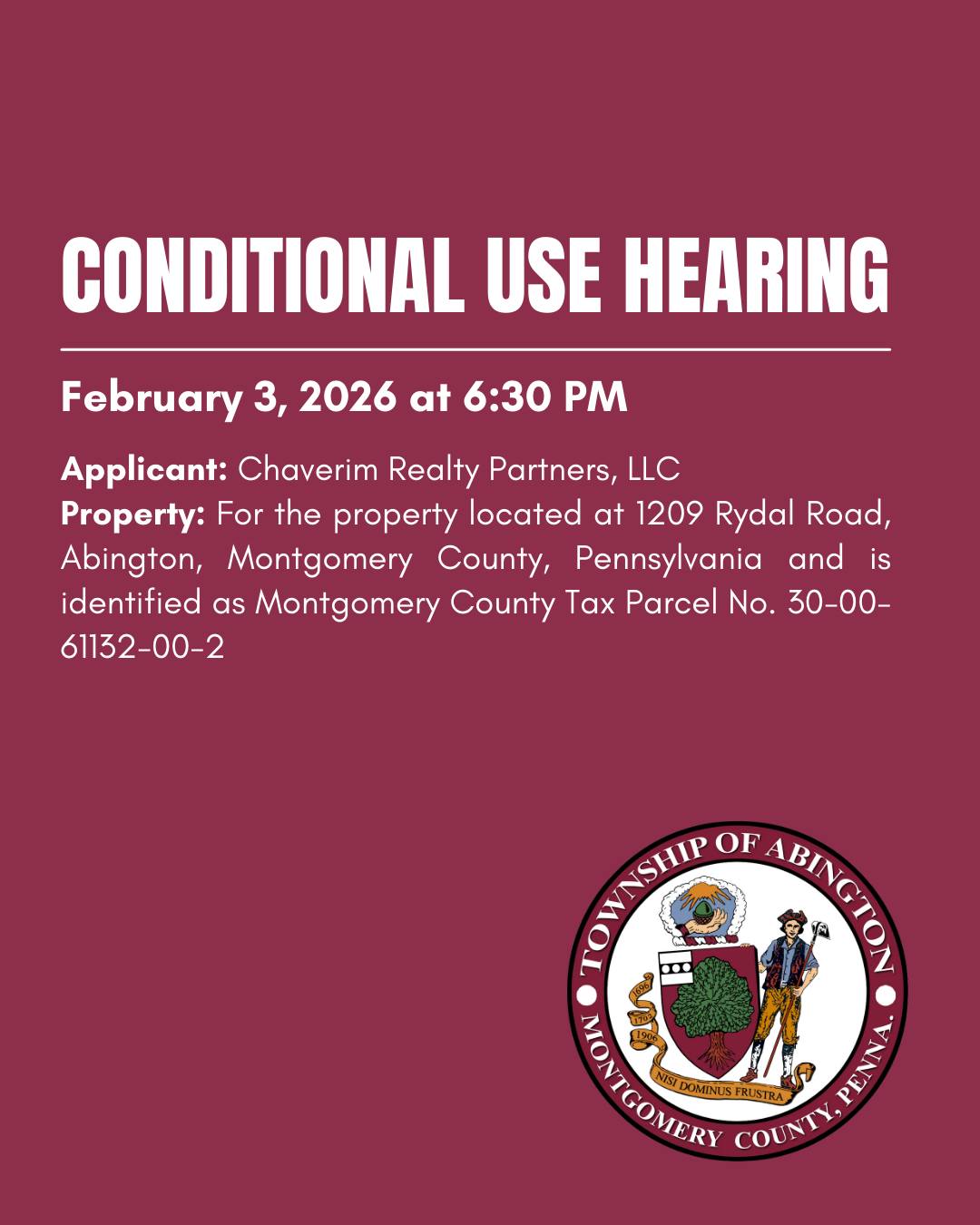 Notice is hereby given that the Board... - Abington Township | Facebook