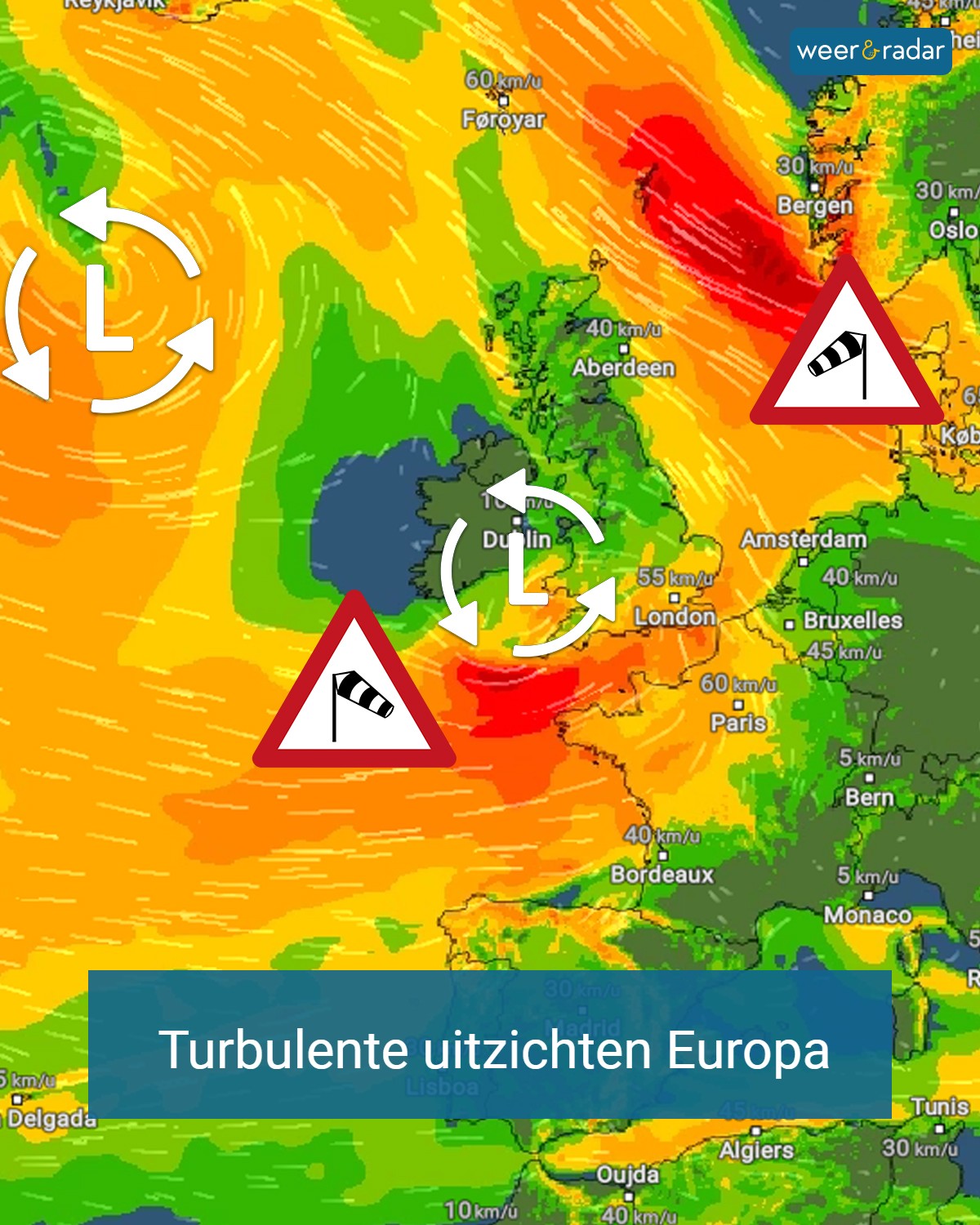 Weer & Radar Nederland - Het gaat er de komende dagen turbulent aan toe ...