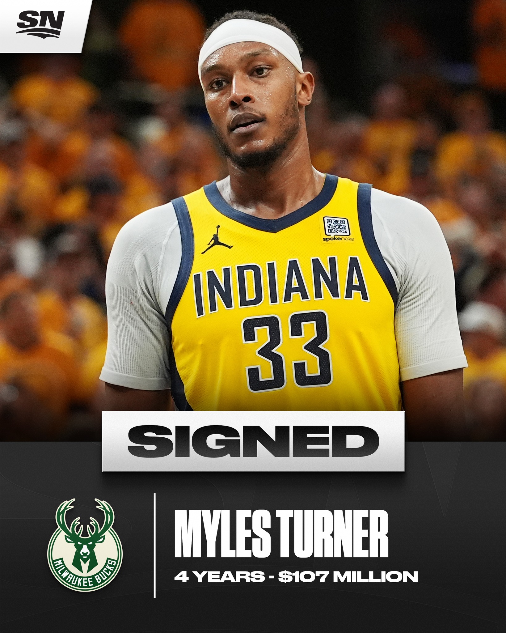 Myles Turner has agreed to a four-year, $107M contract with the 