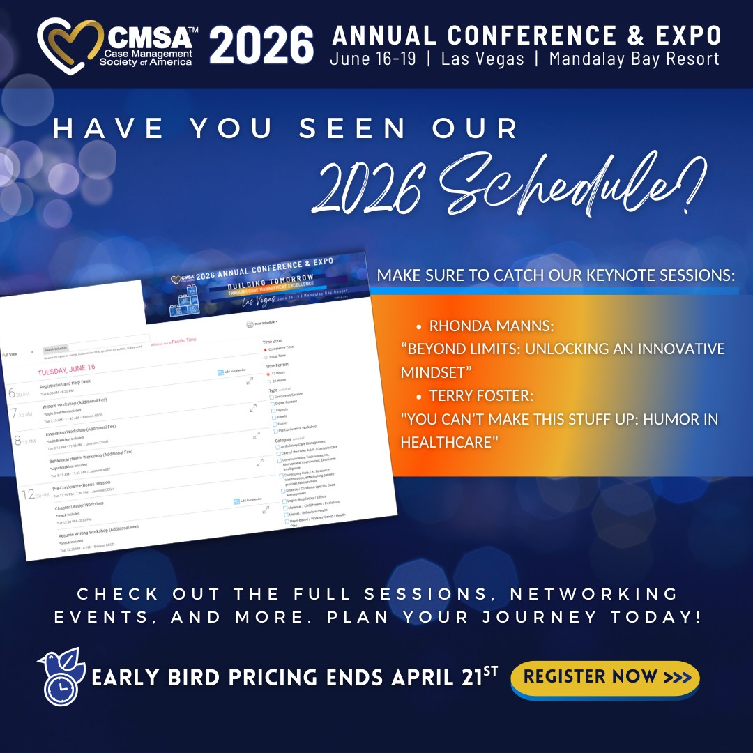 The full schedule for... - Case Management Society of America | Facebook