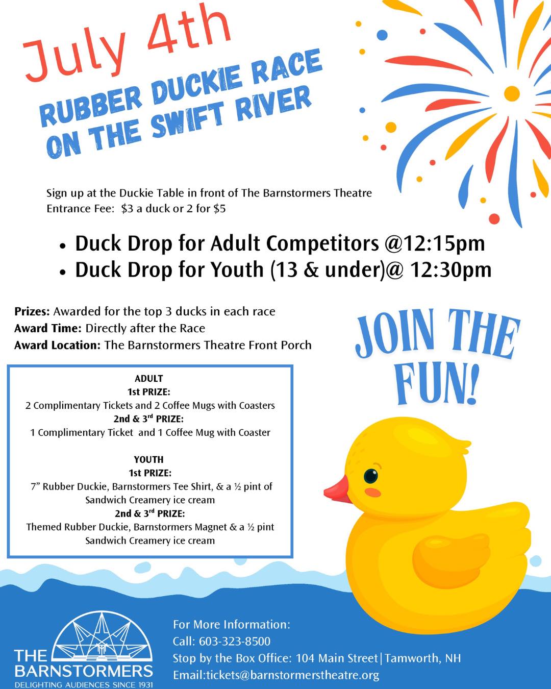The Barnstormers - Who’s coming to our July 4th Rubber Duckie Race on ...