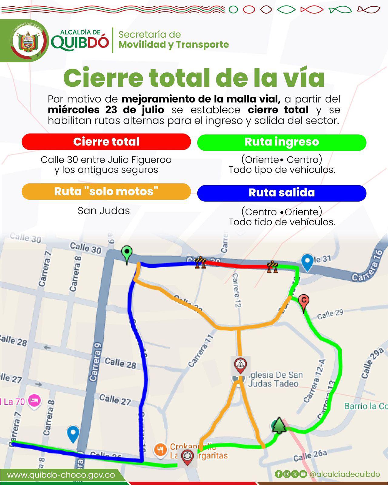 Periódico - #quibdo || Conoce las rutas habilitadas por cierre de vía ...