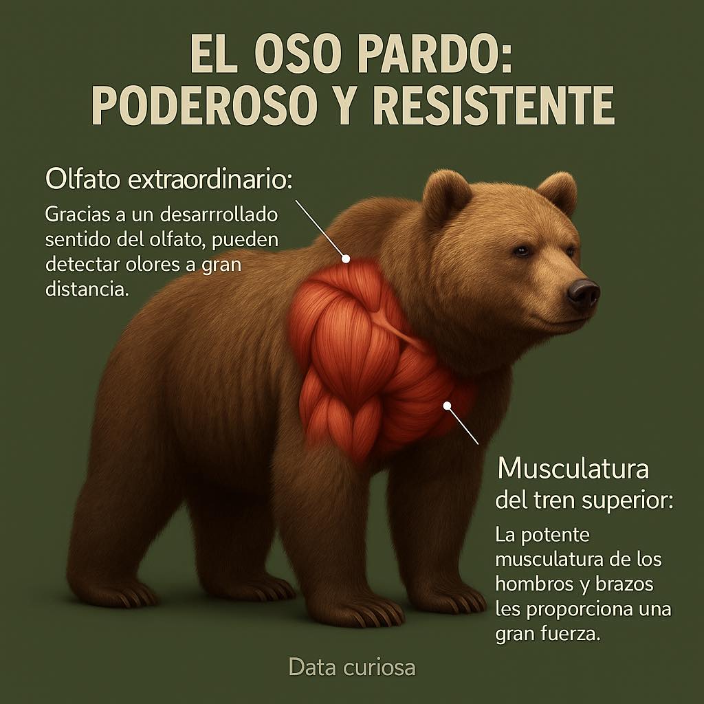 ᴅᴀᴛᴀ - El oso pardo es uno de los mamíferos terrestres más poderosos ...