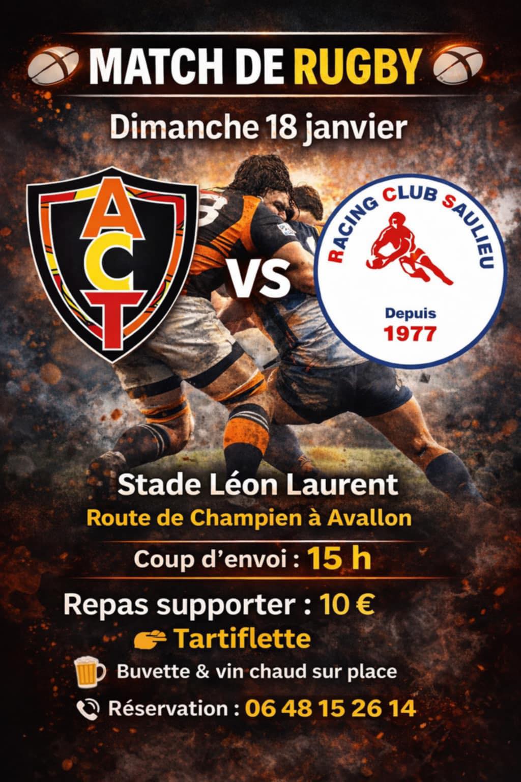 Autocollant Vintage Du Rugby Club Avallon - Format 12 X 8 Cm, Bon état - Occasion