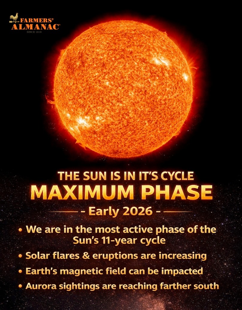 🌞 Where Are We in the Sun’s Solar Cycle... - Farmers' Almanac | Facebook