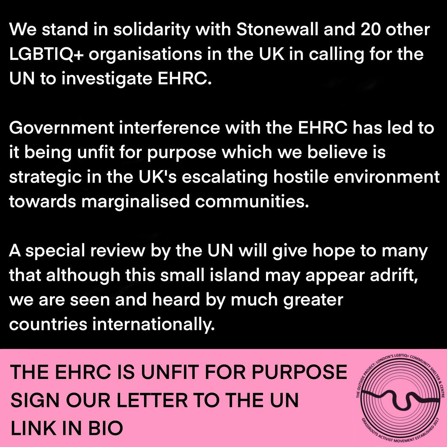 📢 THE EHRC IS UNFIT FOR PURPOSE... - The Outside Project