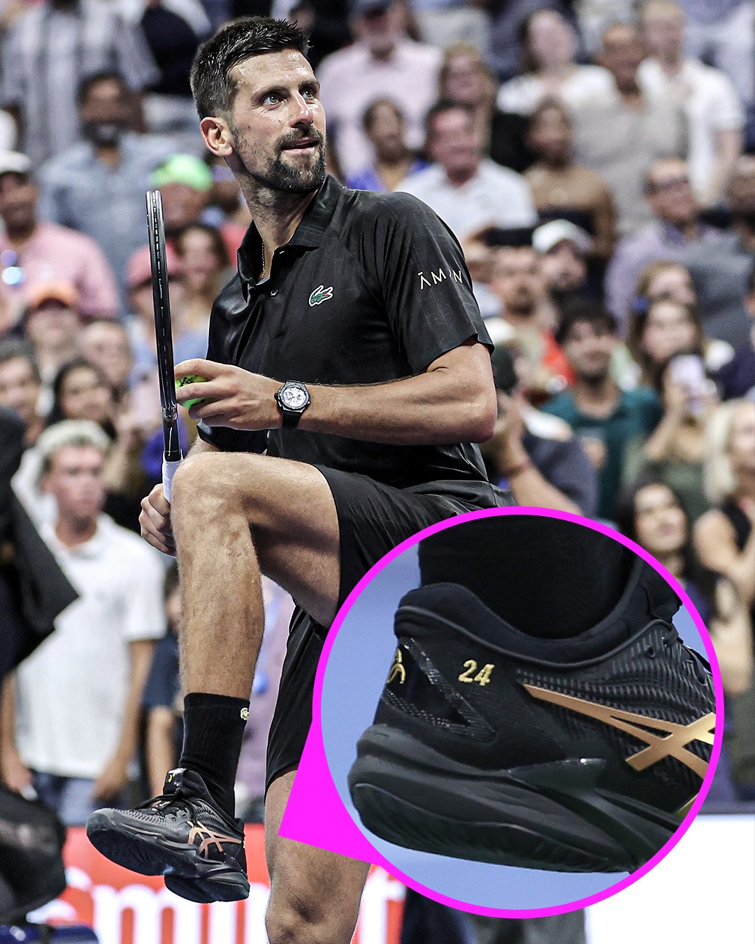 Novak Djokovic steps into the US Open with “24” on his shoes