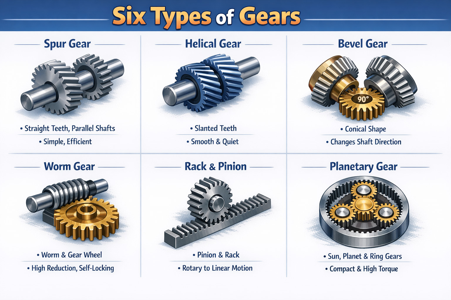 Mechanical - Six Types of Gears #fblifestyletyleシ゚viralシ ...