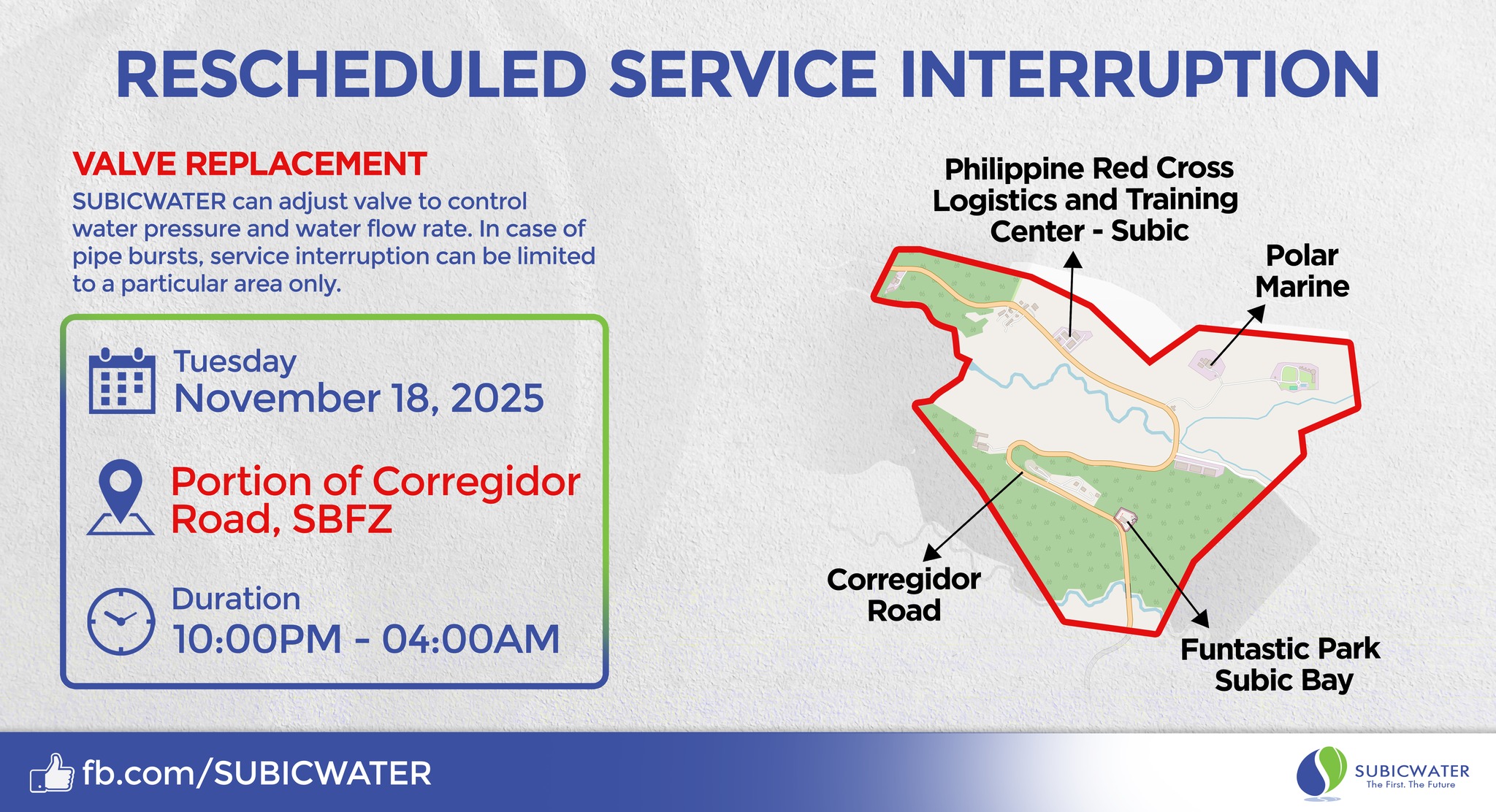 SUBICWATER - RESCHEDULED SERVICE INTERRUPTION (10:00P-... | Facebook