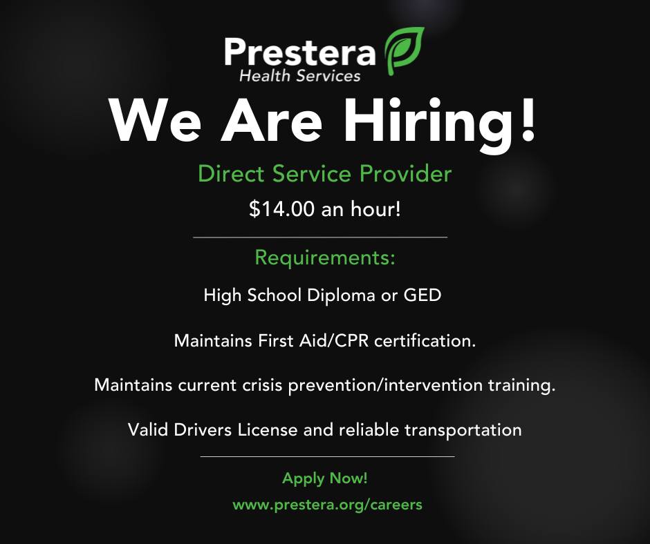 Prestera - 🚨 We're Hiring Direct Service Providers! 🚨 Join the Prestera ...