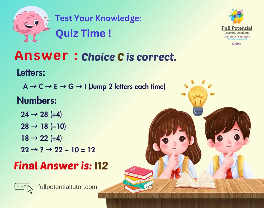 🧠 Thursday Quiz Answer... - Full Potential Learning Academy | Facebook